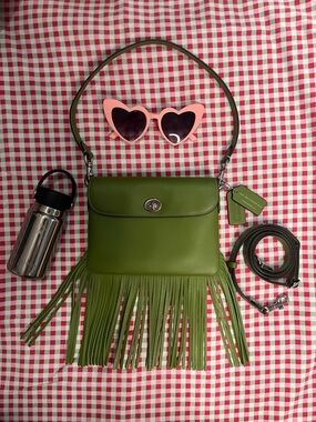 Coach 1964 Fringe Re-Edition Shoulder/Crossbody Bag – Dark Lime | NWOT